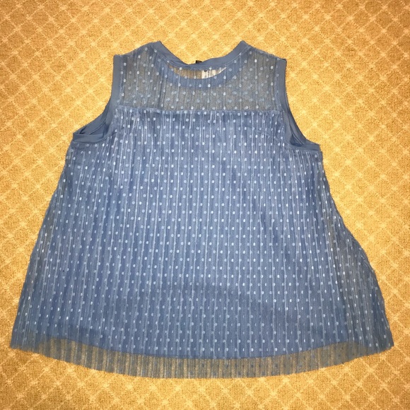 NWT Lane Bryant Illusion Dot Mesh Tank Blue 14/16 - Picture 5 of 5